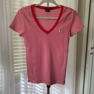 Ralph Lauren pink and white stripe cotton shirt M
